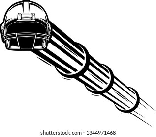 Football Helmet Motion Moving Effect With Speed Line Trails