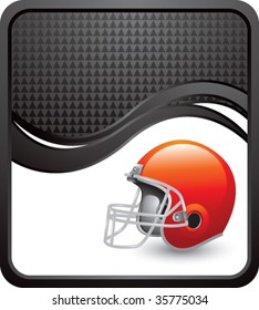 football helmet on black wave background