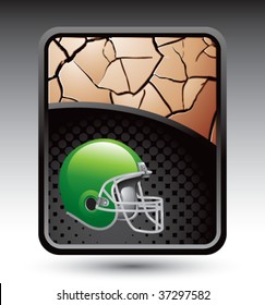 football helmet on bronze cracked background