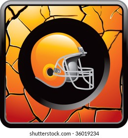 football helmet on gold cracked web icon