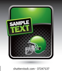 football helmet on green stylized template