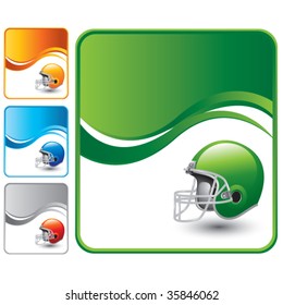 football helmet on multicolored wave backdrops