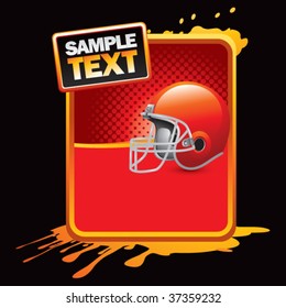 football helmet on orange grungy advertisement