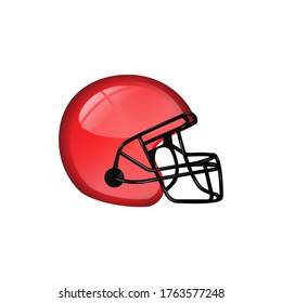 Football helmet on a white background. Vector illustration.