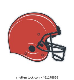 Football helmet on white background. Vector illustration.