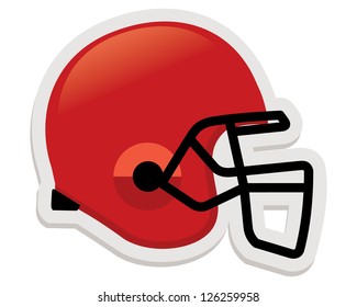 Football Helmet In Red Color