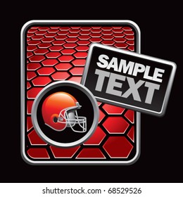 football helmet red hexagon advertisement
