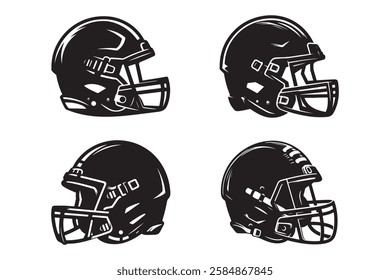 Football helmet silhouette . This is a editable eps file .