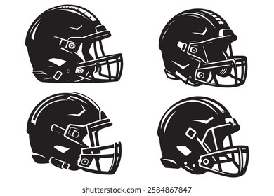 Football helmet silhouette . This is a editable eps file .