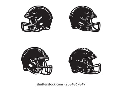 Football helmet silhouette . This is a editable eps file .