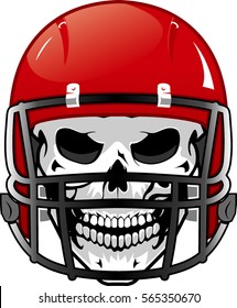 Football Helmet Skull Front Isolated on White Background