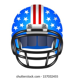 Football helmet with stripes and stars 