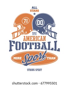 Football Helmet Stylized vector illustration eps 8.