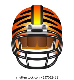 Football helmet with tiger stripes 