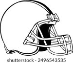 Football Helmet Vector Art High-quality, detailed helmet illustration. Ideal for sports logos and designs.
