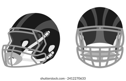 football helmet vector. front view and side view. trendy design vector isolated on white background.