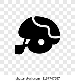 Football helmet vector icon isolated on transparent background, Football helmet transparency logo concept