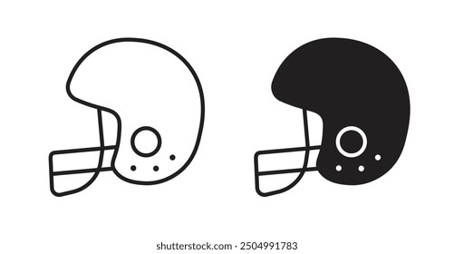 Football helmet vector icon in solid and outline style