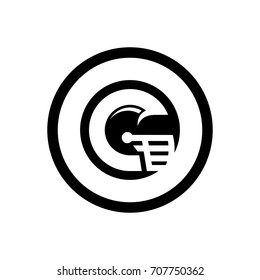 football helmet vector logo. letter G logo.