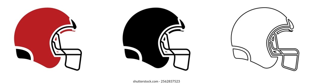 Football Helmet vector pictogram sign icon symbol ui and ux design, glyphs and stroke line