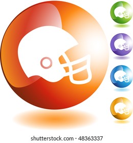Football helmet web button isolated on a background