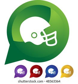 Football helmet web button isolated on a background