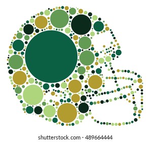 Football helmets shape vector design by color point