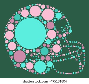 Football helmets shape vector design by color point
