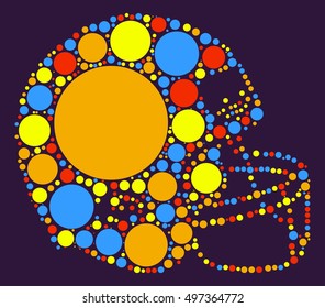 Football helmets shape vector design by color point
