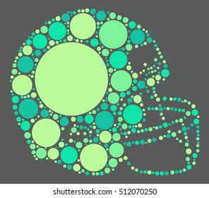 Football helmets shape vector design by color point