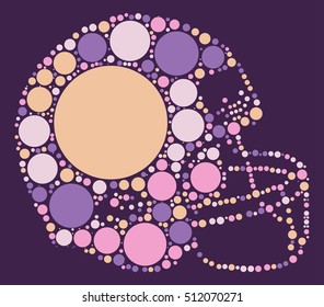 Football helmets shape vector design by color point