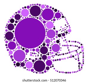 Football helmets shape vector design by color point
