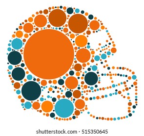 Football helmets shape vector design by color point