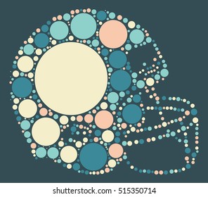 Football helmets shape vector design by color point