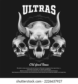 Football hooligan. Soccer supporter of ultras with hand draw   Hooligan vector illustration  Holigans mascot logo esport design