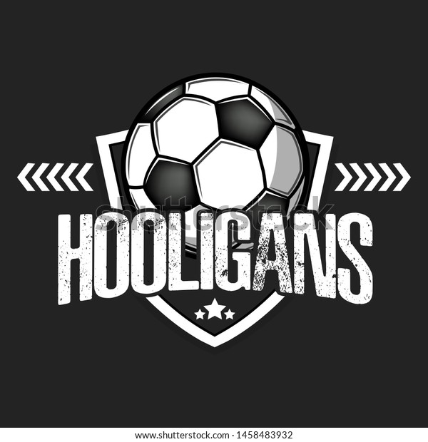 Football Hooligans Football Logo Design Template Stock Vector