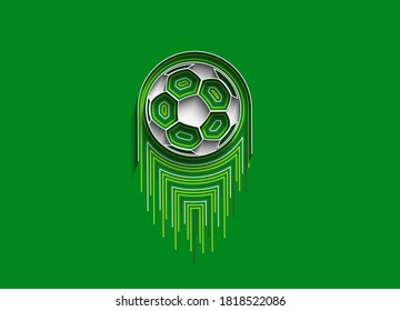 Football icon art abstract flat line pattern vector illustration.