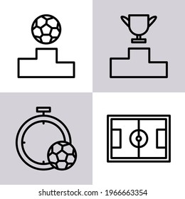 football icon, champion icon, soccer icon, with line icon style, great for sports applications, or sports activities