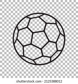 Football icon in flat style. Vector Soccer ball on transparent background . Sport object for you design projects	
