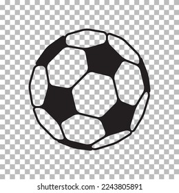 Football icon in flat style. Vector Soccer ball on transparent background . Sport object for you design projects