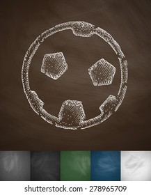 football icon. Hand drawn vector illustration. Chalkboard Design