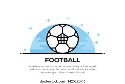 FOOTBALL ICON AND ILLUSTRATION CONCEPT
