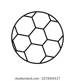 football icon, line vector isolated on white background. trendy and modern design