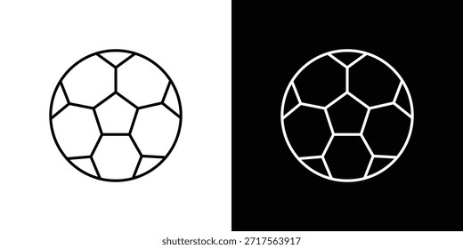 Lineares Vektorsymbol für ein Fußballsymbol. Bearbeitbare Strichlinien.