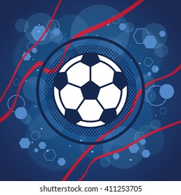 Football icon on blue background vector