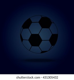 Football icon on the dark background.