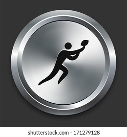 Football Icon on Metallic Button Collection
