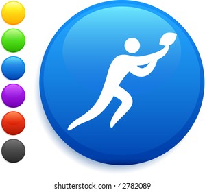 football icon on round internet button original vector illustration 6 color versions included