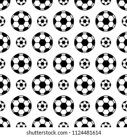 Football Icon Seamless Pattern, Soccer Ball Seamless Pattern Vector Art Illustration
