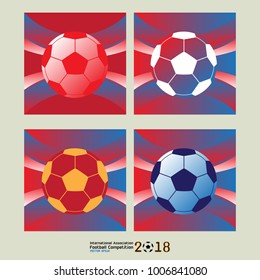 Football icon set in abstract background.  Vector Illustration.